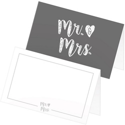 itenga Grußkarten itenga 24x Tischkarten Platzkarten „Mr. & Mrs.“ Hochzeit zum Aufstelle