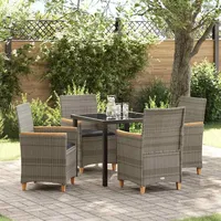 vidaXL Garten Essgruppe 5-tlg. Grau