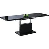 All4All Couchtisch Asti - Kaffeetisch - Wohnzimmertisch – Höhenverstellbar - mit Einlegeplatten - Ausziehbar - Sofatisch - 120x70cm - 05 - Schwarz Hochglanz