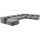 Oviala Garten-Ecksofa, modular, 8-Sitzer, Grau
