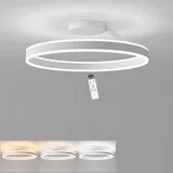 LIUYU Deckenleuchte Wohnzimmer, LED Deckenleuchte, Dimmbar Deckenlampe Mit Fernbedienung, Runde, Lampen Aus Aluminium Acryl. Wohnzimmer, Schlafzimmer, Küche. Lampe Wohnzimmer, Weiß, Φ60 cm, 68W