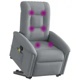 vidaXL Massagesessel mit Aufstehhilfe Hellgrau Stoff