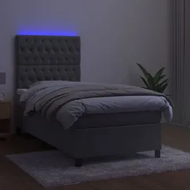 vidaXL Boxspringbett 100 x 200 cm Hellgrau
