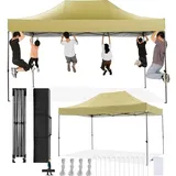 COBIZI Faltpavillon 3x3 Wasserdicht Stabil Winterfest ohne Seitenwand,Pop Up Pavillon Partyzelt,Sonnenschutz Gartenpavillon,Pavillon Faltbar mit Handtasche(3 mal 3m Schwarz)