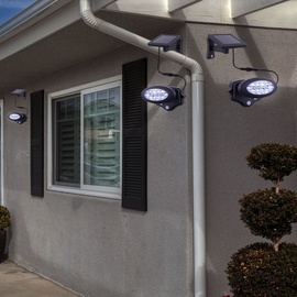 ETC Shop Wandleuchte mit Bewegungsmelder LED Fassadenleuchte, anthrazit, BxH 17 x 11,3 cm, 4er Set