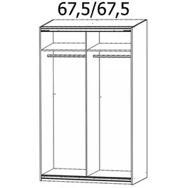 Rauch Schwebetürenschrank QUADRA 136 x 210 x 0 cm Grau