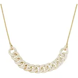 GIORGIO MARTELLO MILANO Collier "Mittelteil Panzerketten-Design mit Zirkonia, Silber 925", gold, GIORGIO MARTELLO MILANO, Halsketten, Damen, 45cm, Silber 925 (Sterlingsilber), Collier