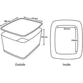 Leitz MyBox Aufbewahrungsbox 38,5 x 31,8 x 19,8 cm 1-tlg. weiß/grau