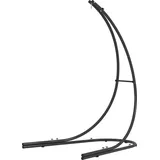 Outsunny Gestell für Hängesessel in C-Form Metall Ständer mit Sockel für Hängesitz Hängestuhl, Hängeschaukel Hängemattengestell bis 150kg, Hängestuhlgestell für Indoor Outdoor Balkon, Terrasse Schwarz   Aosom
