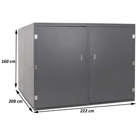 MCW 4er-Fahrradgarage 222 x 160 x 208 cm anthrazit