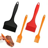 Backpinsel Silikon 4er Set Kochpinsel Silikonpinsel Küche Hohe Temperaturbeständigkeit Küchenpinsel Silikon Pinsel für Backen Grillen Kochen