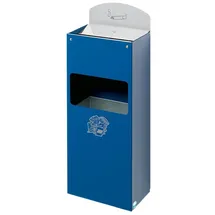 Proregal Robuster Wandascher mit Schild 4 Liter, HxBxT 55 x 14,5 x 22 cm Verzinkter Stahl Blau