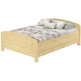 Erst-Holz Seniorenbett 140 x 220 Überlänge Extra Hoch Doppelbett Kiefer Rollrost inkl.
