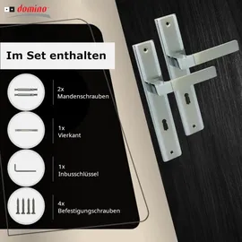 Domino Türgriff 72 Drückergarnitur BB-Buntbart Edelstahl Chrom/Nickel