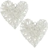 Frank GmbH Dekohänger Deko-Hänger Herz 2er-Pack weiß