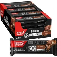 Power-System Proteinriegel Big Block, 16 Riegel, Schoko, je 100g, pro Riegel 50g Protein