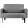 MEET Sessel Lisboa Kunstleder 124 x 83 x 55 cm Grau/Schwarz