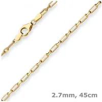 Schmuck Krone Goldkette 2,7mm Fantasiekette aus 585 Gelbgold 45cm, Gold 585 goldfarben