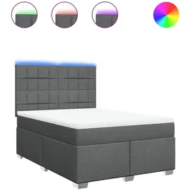 vidaXL Boxspringbett 140 x 200 cm Dunkelgrau