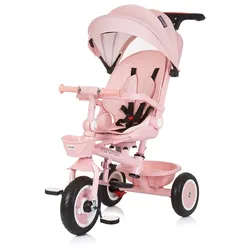 Chipolino Tricycle Marathon 2 in 1 Dreirad, Sitz umkehrbar, Gummiräder, Dach rosa