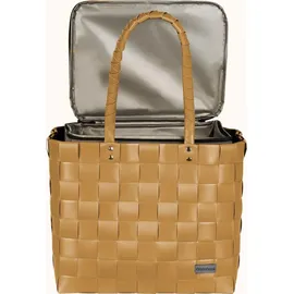 Normani Einkaufskorb Flechtkorb mit großer Kühltasche Gold