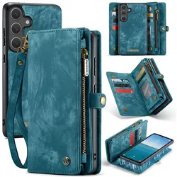 Für Samsung Galaxy S25 5G Kunstleder Multifunktion Tasche Hülle Blau