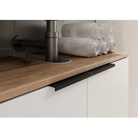 Germania Waschbeckenunterschrank GERMANIA "Majtum mit Siphonausschnitt, Türen mit Soft-Close-Funktion", weiß (weiß, navarra, eiche, nachbildung), B:70cm H:58cm T:34cm, FSC-zertifizierter Holzwerkstoff, Schränke, Waschbeckenunterschrank, Breite 70 cm,