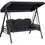 Ersatzdach für Gartenschaukel,Schwarz Sonnendach für Hollywoodschaukel, 210D/ 420D Oxford-Stoff Hollywoodschaukel Ersatz-Bezug Sitzbezug für Gartenschaukel Erastzbezug Dachplane Wasserdichtes (210D)
