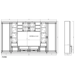 Küchen-Preisbombe Wohnwand Paris Anbauwand Wohnkombi Wohnzimmer MDF Grau+ Sonoma Eiche matt