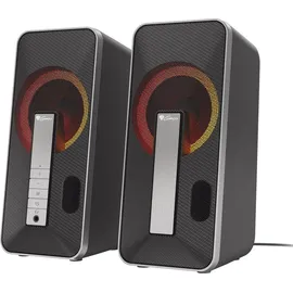 GENESIS Helium 100BT RGB 2.0 Kanäle, Verkabelt – Bluetooth 5.0 & AUX, USB-Stromversorgung, 10W RMS, RGB-Beleuchtung, Kopfhöreranschluss, kompakte Stereo-Lautsprecher für PC, Laptop, Gaming & Büro