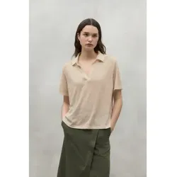 ECOALF für Damen. MCWGATSTROMS0128S24-008 Troms T-shirt beige (M), Lässig, Leinen, Kurzarm