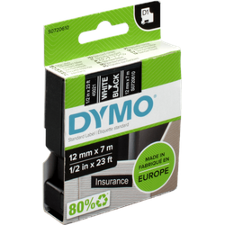 Dymo Originalband 45021  weiß auf schwarz  12mm x 7m