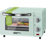 WANNYTON Minibackofen, Backofen 10 L, 650 Watt, 100-230 °C Timer 0-60 Min. inkl. Backblech Grillrost Entnahmegriff, doppelte Glastür, Ofen für Pizza Kuchen Brot