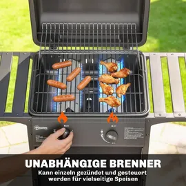 Outsunny Gasgrill 5 KW 2 Brenner schwarz