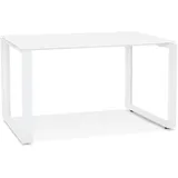 KADIMA DESIGN Schreibtisch Glas-Metall 120x60 cm, modern Ergonomisch Platzsparend weiß Bürotisch