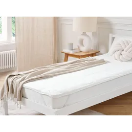 Beliani Matratzentopper Mikrofaser 90 x 200 cm Wasserdicht mit Gummizug an den Ecken Versteppt Matratzenschutz Auflage für Einzelbett