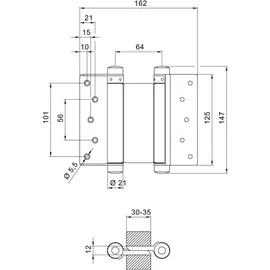 DENI Pendeltürband STA verzinkt 125mm