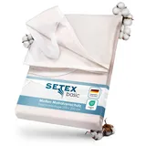 Setex Molton Matratzenschutz, 200 x 200 cm, Eckgummis, Matratzenschoner aus 100 % Baumwolle, Basic, Naturfarben, Natur