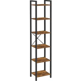 VASAGLE Bücherregal 40 x 30 x 187,5 cm Braun, Schwarz