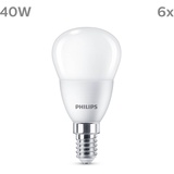 Philips Classic LED E14 Lampe, 40W, matt, warmweiß, nicht dimmbar, 6er Pack