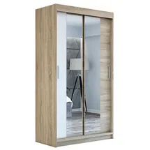 A&J MöbelLand Schiebetürenschrank NEO 120 x 215 x 59,5 cm Braun/Weiß