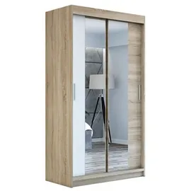 A&J MöbelLand Schiebetürenschrank NEO 120 x 215 x 59,5 cm Braun/Weiß