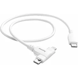 Hama Ladekabel 2in1 USB-C Lightning MFI 1,5 m Weiß