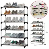 Trade Shop - SCHUHSCHRANK MEHRZWECKREGAL 6 PLATZSPARENDE REGALE STAPELBAR AUS METALL 60X30X90CM -