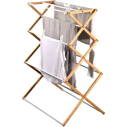 Wäscheständer KESPER "Wäschetrockner stehend, aus Bambus, FSC", beige (natur), B:74cm H:100cm T:43cm, Wäscheständer, mit 10 Metallleisten zum Aufhängen der Wäsche