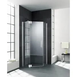 Kermi Pasa XP Fünfeck-Duschkabine mit Pendeltür rechts 870 - 910 x 200 cm Silber/Transparent PXR00F22201AK