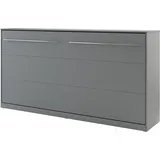 Schrankbett Concept PRO Horizontal, Wandklappbett, Bettschrank, Wandbett, Schrank mit integriertem Klappbett, Funktionsbett (90 x 200 cm, Grau, (Horizontal)