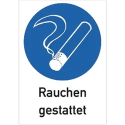 Schild Rauchen gestattet, Kombischild, Kunststoff, 210x297 mm