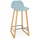 Kadima Design Hochstuhl, Blau, Kunststoff, Echtholz,Buche, 47x87x47 cm, Esszimmer, Barmöbel, Barhocker