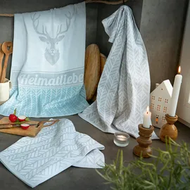 Dyckhoff Geschirrtücher Heimatliebe grau 50,0 x 70,0 cm, 3 St.